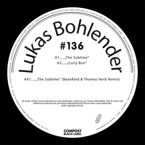 Lukas Bohlender: Compost Black Label 136 - 12-INCH SINGLE