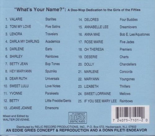 Various Artists: Doowop Dedications to Girls of the 50S  ( CD )