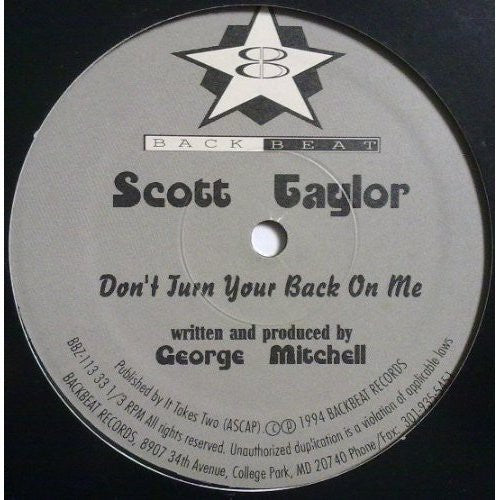 Scott Taylor: Don't Turn Your Back on Me - Vinyl