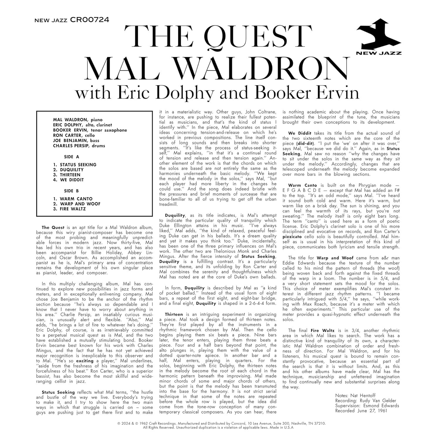Mal Waldron - The Quest - OJC LP
