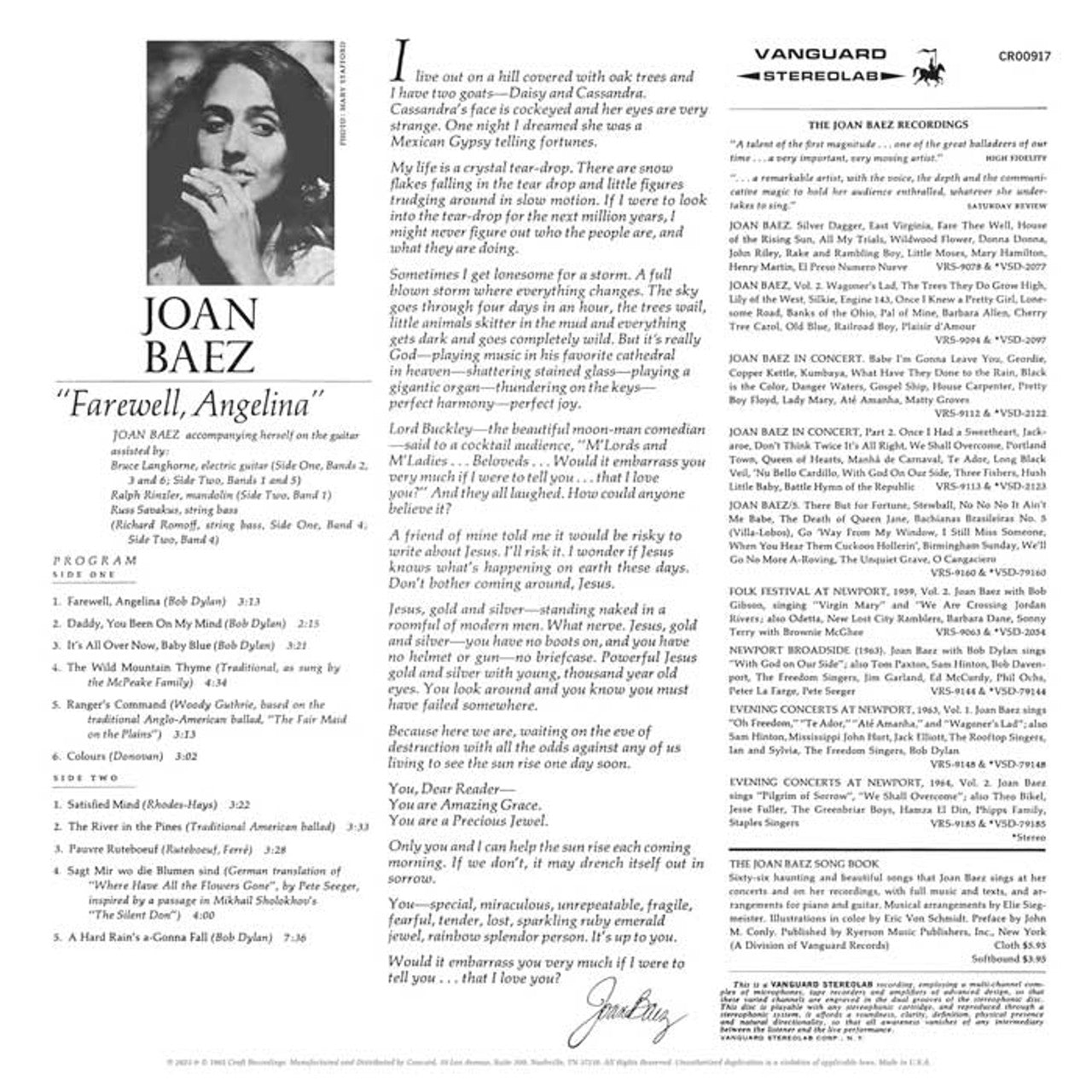 Joan Baez - Farewell, Angelina ( VINYL )