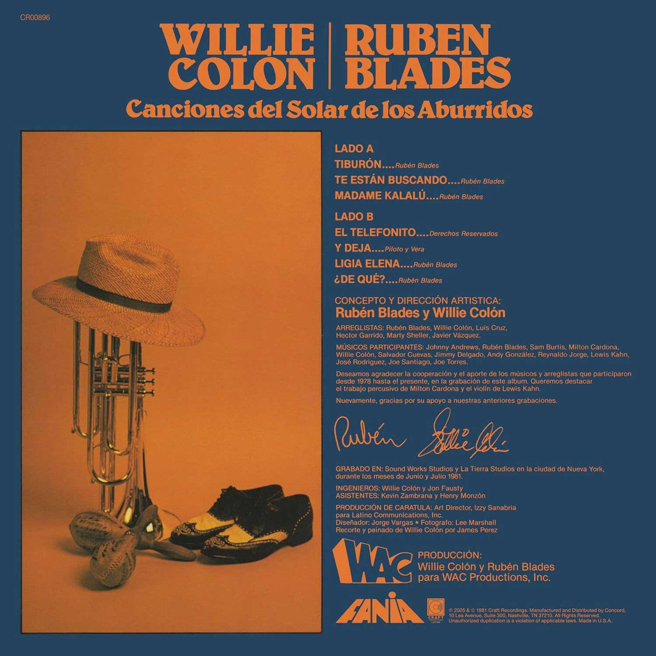 Willie Colon & Ruben Blades - Canciones del Solar de los Aburridos ( VINYL )