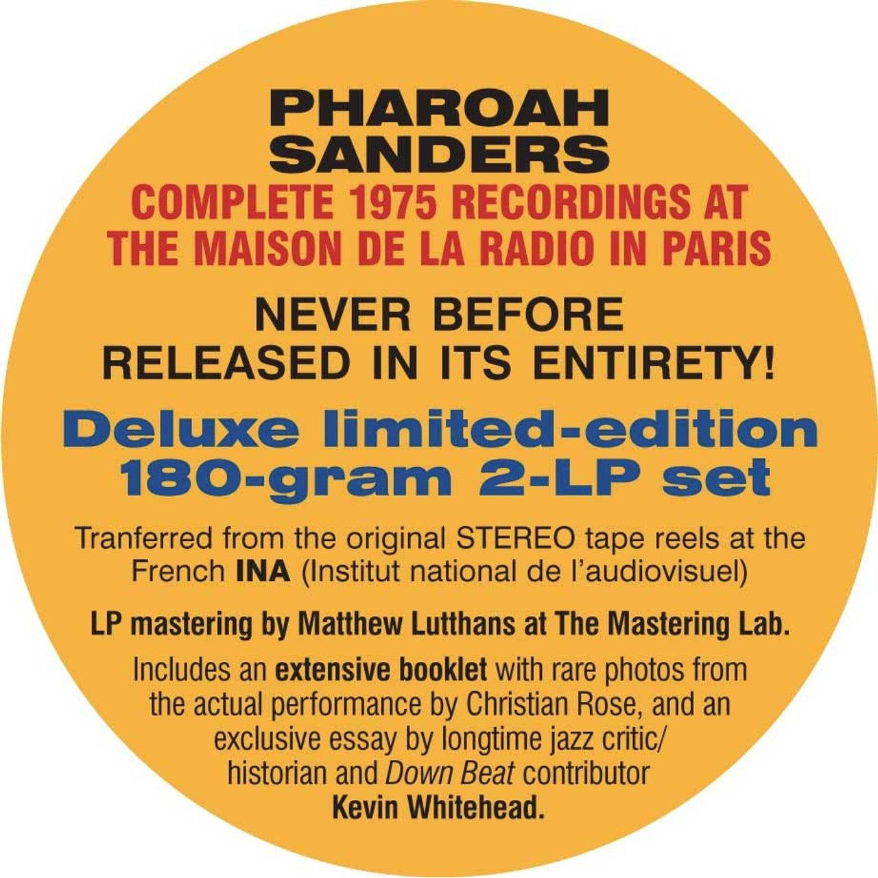 Pharoah Sanders - Love Is Here: The Complete Paris 1975 ORTF Recordings ( VINYL )