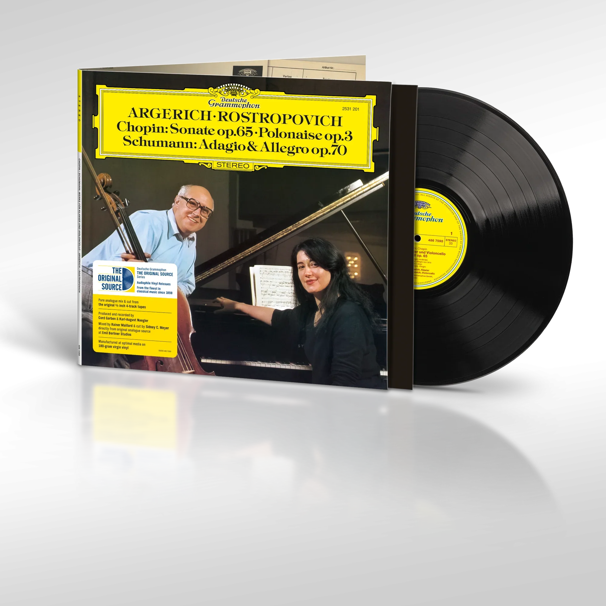 Martha Argerich & Mstislav Rostropovich - Chopin: Sonate Op. 65, Polonaise Op. 3 / Schumann: Adagio & Allegro Op. 70 - Original Source Series LP