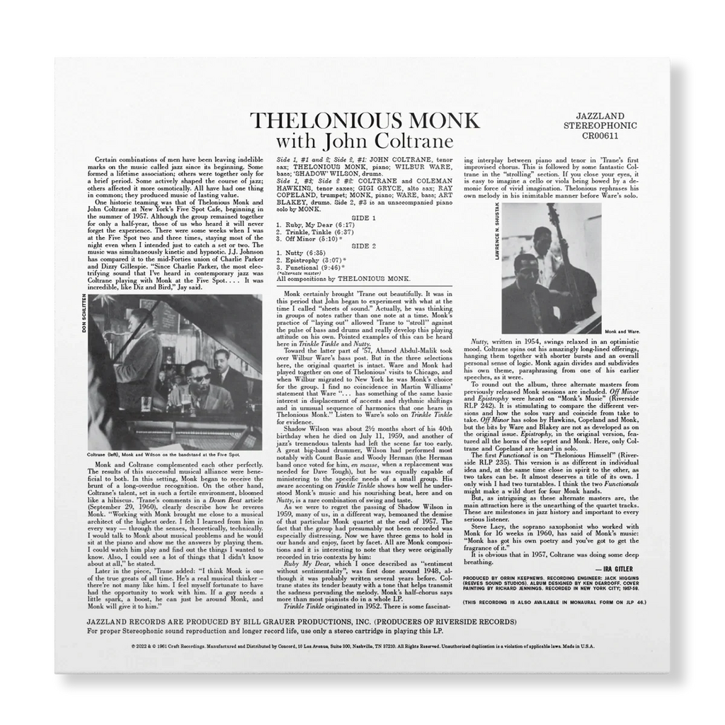 Thelonious Monk - Thelonious Monk with John Coltrane - OJC LP