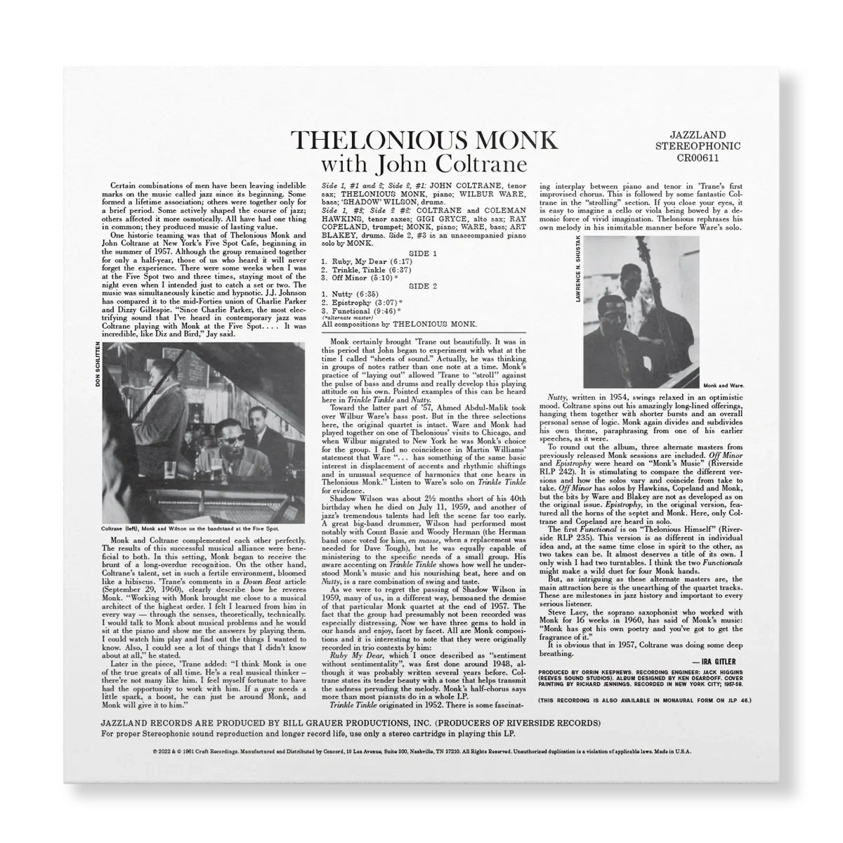 Thelonious Monk - Thelonious Monk with John Coltrane - OJC LP