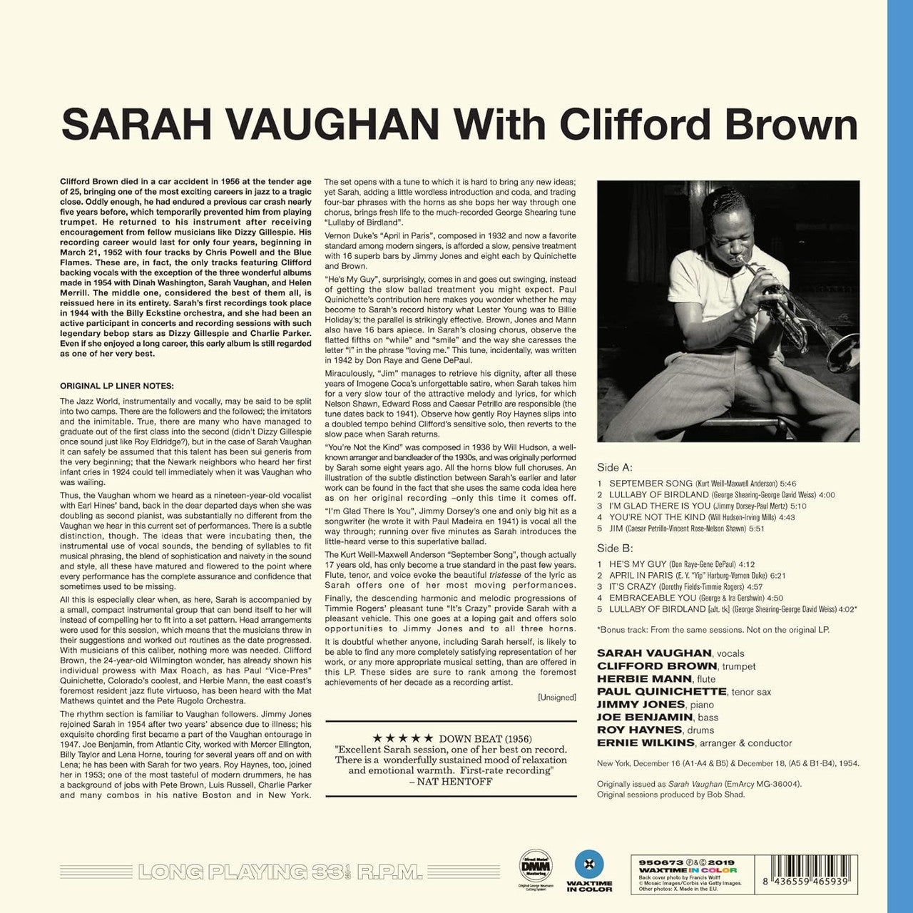 Sarah Vaughan - Sarah Vaughan with Clifford Brown ( VINYL )